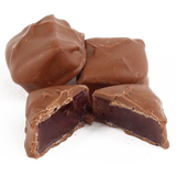 Sweet raspberry jell surrounded by premium milk chocolate.  We make our jellies from scratch and hand cut them before we enrobe them in chocolate.